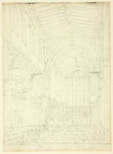 Study for St. Margaret's Church, from Microcosm of London, c. 1809. Creator: Augustus Charles Pugin