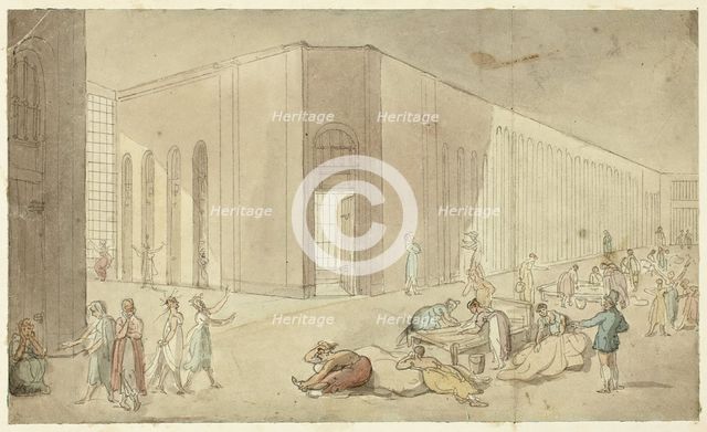 Study for St. Luke's Hospital, from Microcosm of London, c. 1809. Creator: Augustus Charles Pugin.
