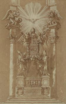 Study for St. Peter's Cattedra 1658. Creator: Workshop of Gian Lorenzo Bernini (1598-1680)