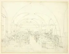 Study for Stamp Office, from Microcosm of London, c. 1809. Creator: Augustus Charles Pugin