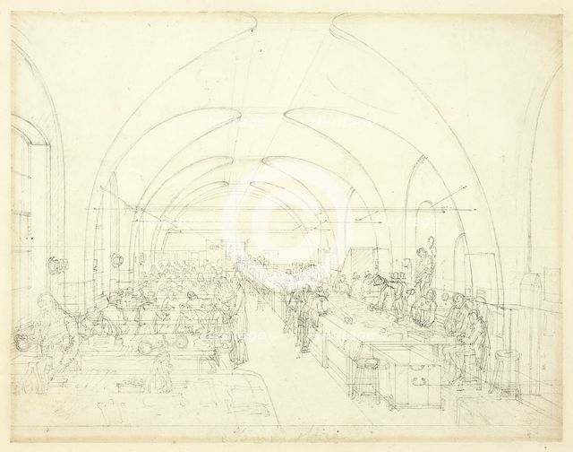 Study for Stamp Office, from Microcosm of London, c. 1809. Creator: Augustus Charles Pugin.