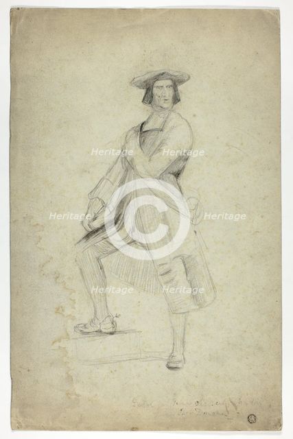 Study for Standing Man Wearing Sash and Striking Dramatic Pose, n.d. Creator: Thomas Duncan.