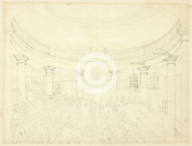 Study for Surrey Institution, from Microcosm of London, c. 1809. Creator: Augustus Charles Pugin.