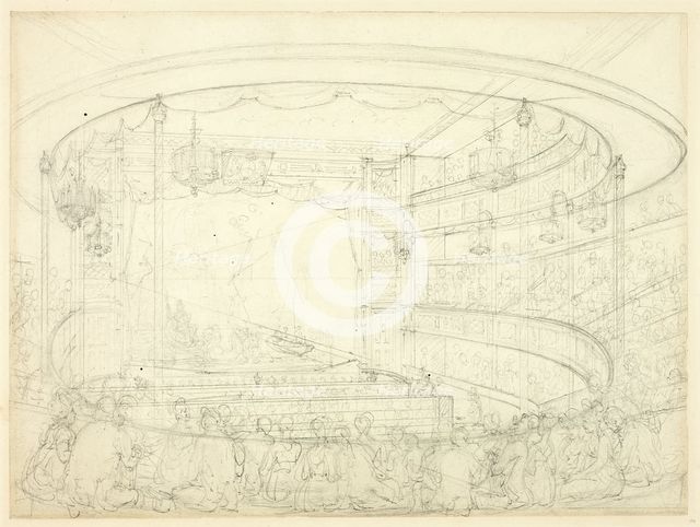 Study for Sadlers Wells Theater, c. 1809. Creator: Augustus Charles Pugin.