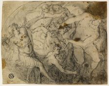 Study for Saint Michael Casting Out Lucifer, 1581/83. Creator: Francesco Vanni