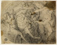 Study for Saint Michael Casting Out Lucifer, 1581/83. Creator: Francesco Vanni