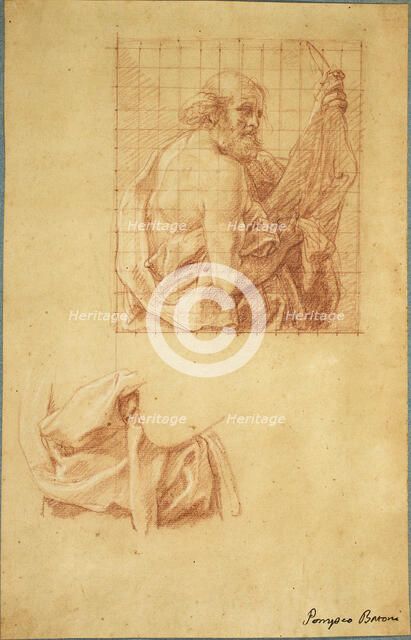 Study for Saint Bartholomew and Drapery, c. 1740. Creator: Pompeo Batoni.