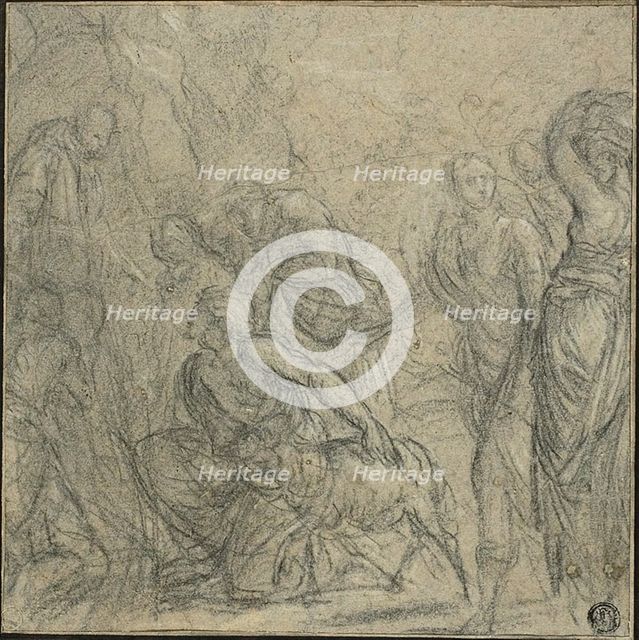 Study for Saint Benedict Receiving Gifts from the Peasants, c. 1604. Creator: Guido Reni.