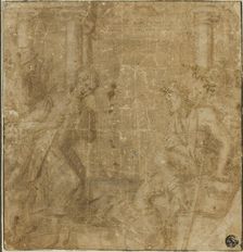 Study for Saint Francis of Assisi Giving His Cloak to an Impoverished Knight, 1591/95. Creator: Giovanni Battista della Rovere