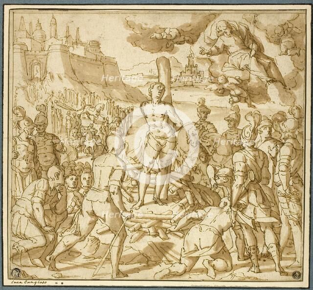 Study for Saint James Saving an Innocent from the Flames, 1600. Creator: Lazzaro Tavarone.