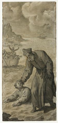 Study for Saint Philip Neri Rescuing a Drowning Youth, 1596/99. Creator: Cristofano Roncalli