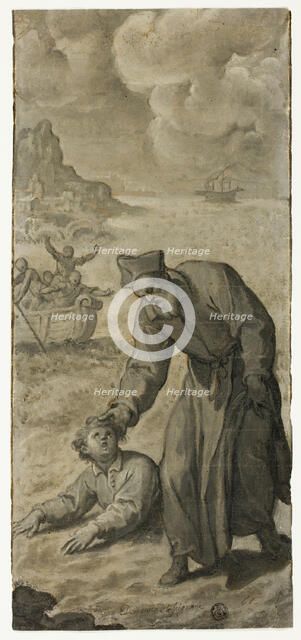 Study for Saint Philip Neri Rescuing a Drowning Youth, 1596/99. Creator: Cristofano Roncalli.
