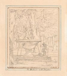 Study for Scene from the Garden of Villa Borghese in Rome, n.d., c1839. Creator: Jorgen Pedersen Roed