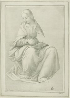 Study for Seated Figure of a Woman (Maiden), n.d. Creator: Ferdinand Piloty
