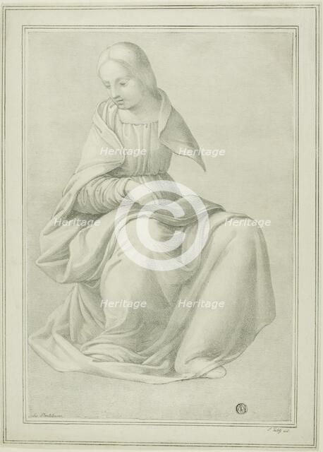 Study for Seated Figure of a Woman (Maiden), n.d. Creator: Ferdinand Piloty.