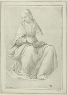 Study for Seated Figure of a Woman (Maiden), n.d. Creator: Ferdinand Piloty