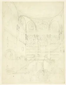 Study for Session House, Clerkenwell, from Microcosm of London, c. 1809. Creator: Augustus Charles Pugin