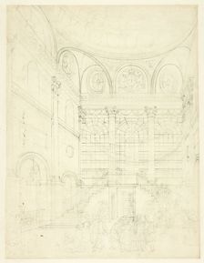 Study for Session House, Clerkenwell, from Microcosm of London, c. 1809. Creator: Augustus Charles Pugin