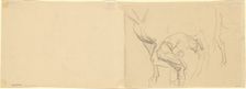 Study for "Shoeing Calvary Horses at the Front" [verso], 1918. Creator: John Singer Sargent