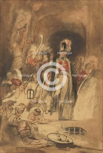 Study for 'Sir David Baird Discovering the Body of Tipu Sahib', about 1834-1836. Creator: David Wilkie.