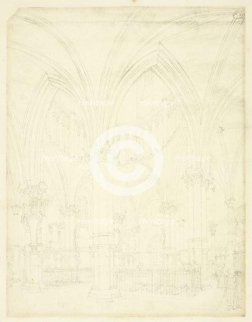 Study for Temple Church, from Microcosm of London, c. 1809. Creator: Augustus Charles Pugin.