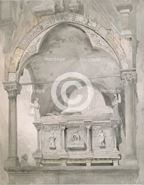 Study for the Tomb of Mastino II della Scala at Verona, 1852 Artist: John Ruskin.