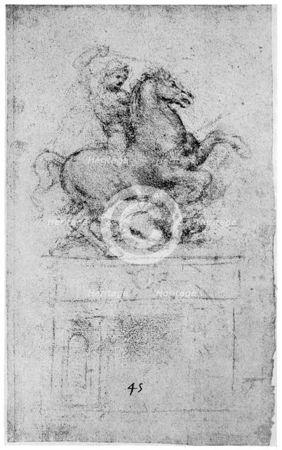 Study for the 'Trivulzio Monument', c1508 (1954). Artist: Leonardo da Vinci