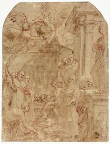Study for the Trial of Saint Dominic's and Albigensian Books by Fire, 1614/16. Creator: Leonello Spada