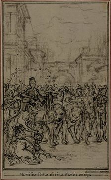 Study for the Vignette-Frontispiece of Lucretius's "De la Nature des Choses", Book II, c. 1768. Creator: Hubert Francois Gravelot