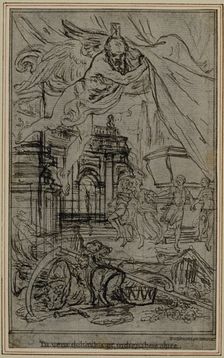 Study for the Vignette-Frontispiece of Lucretius's "De la Nature des Choses", Book III, c. 1768. Creator: Hubert Francois Gravelot