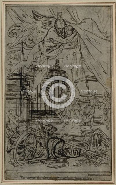 Study for the Vignette-Frontispiece of Lucretius's "De la Nature des Choses", Book III, c. 1768. Creator: Hubert Francois Gravelot.