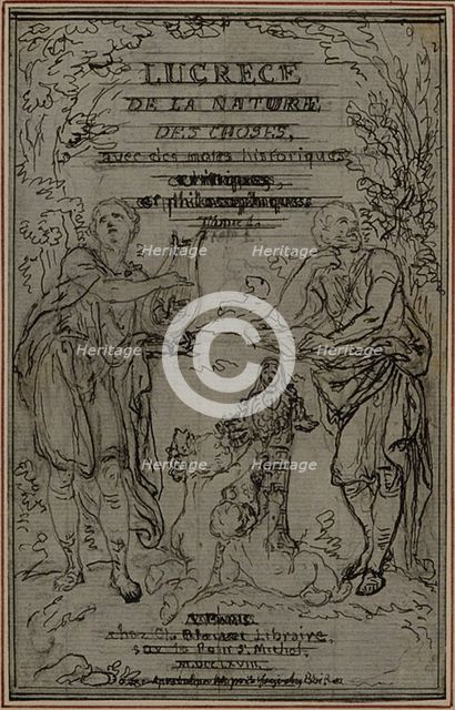 Study for the Vignette-Frontispiece of Lucretius's "De la Nature des Choses", Book I, c. 1768. Creator: Hubert Francois Gravelot.
