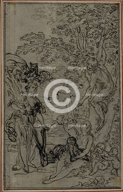Study for the Vignette of Lucretius's "De la Nature des Choses", Vol. II, Book V, c. 1768. Creator: Hubert Francois Gravelot.