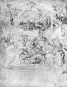 Study for The Adoration of the Magi 15th century (1930).Artist: Leonardo da Vinci