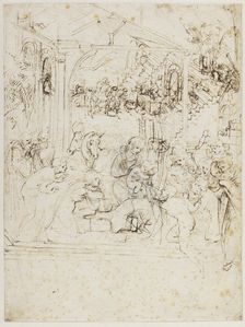 Study for the Adoration of the Magi, ca 1481. Creator: Leonardo da Vinci (1452-1519)