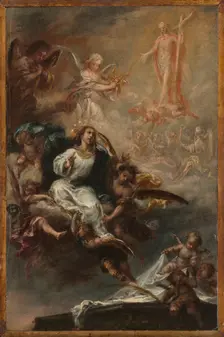 Study for "The Assumption of the Virgin" for San Augustín, Seville, c. 1670-1672. Creator: Juan de Valdés Leal (Spanish, 1622-1690)