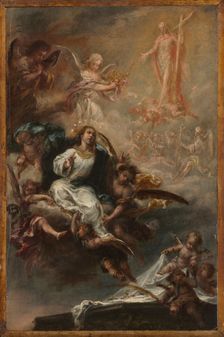 Study for "The Assumption of the Virgin" for San Augustín, Seville, c. 1670-1672. Creator: Juan de Valdés Leal (Spanish, 1622-1690)