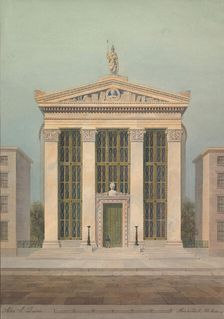 Study for the Astor Library, New York, 1843. Creator: Alexander Jackson Davis