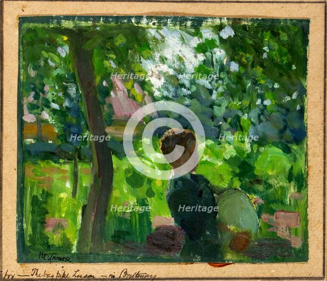 Study for the Bagpipe Lesson, 1892. Creator: Henry Ossawa Tanner.