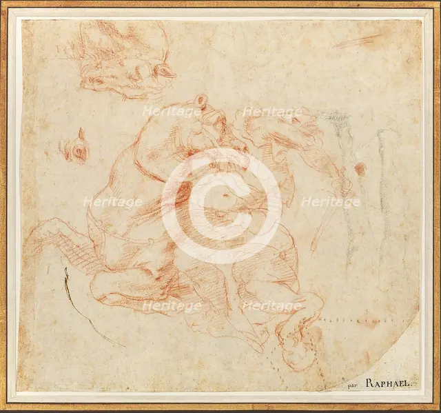 Study for the Battle of the Milvian Bridge, c1516-1517. Creator: Raphael (Raffaello Sanzio da Urbino) (1483-1520).