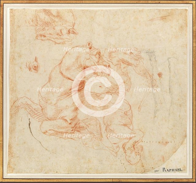 Study for the Battle of the Milvian Bridge, c1516-1517. Creator: Raphael (Raffaello Sanzio da Urbino) (1483-1520).