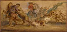 Study for "The Bear Hunt" (for the Alcázar, Madrid), c. 1639. Creator: Peter Paul Rubens (Flemish, 1577-1640)
