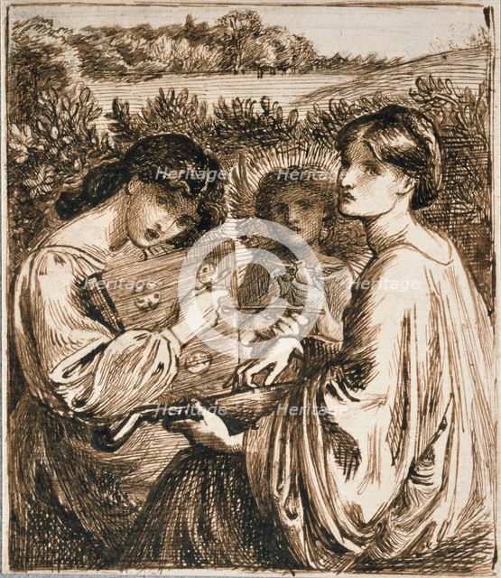 Study for the Bower Meadow, late 19th century. Artist: Dante Gabriel Rossetti.
