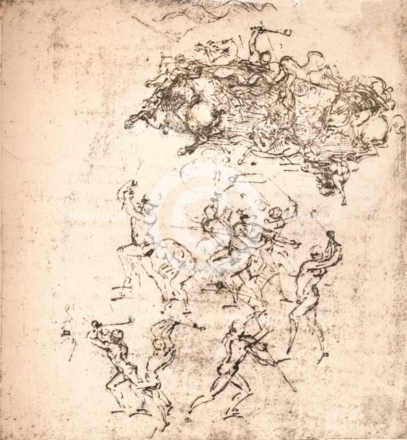 Study for the cartoon of the Battle of Anghiari, c1472-c1505 (1883). Artist: Leonardo da Vinci.