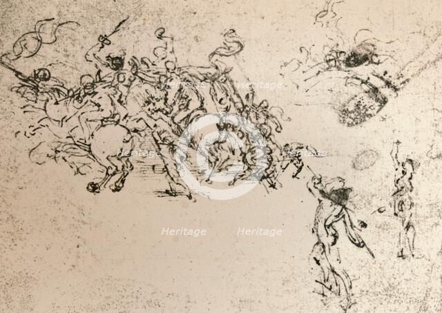 Study for the cartoon of the Battle of Anghiari, c1472-c1505 (1883). Artist: Leonardo da Vinci.