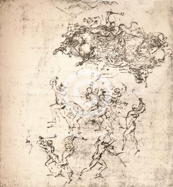 Study for the cartoon of the Battle of Anghiari, c1472-c1505 (1883). Artist: Leonardo da Vinci.