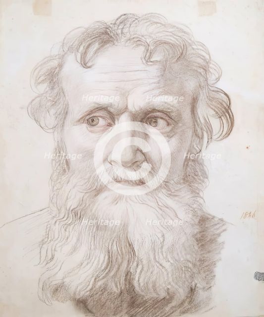 Study for the central figure for 'The Baptism of King Ethelbert', 1846. Creator: William Dyce.
