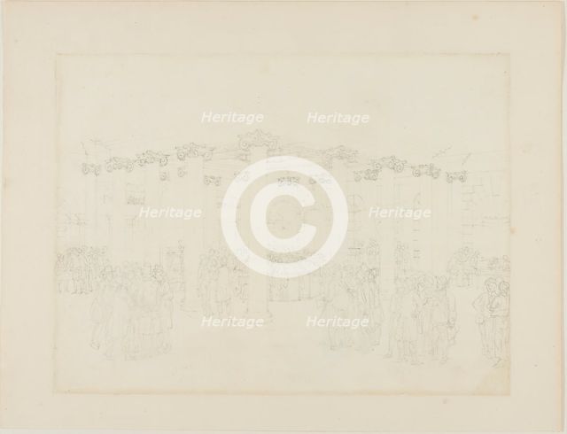 Study for The Coal Exchange, from Microcosm of London, c. 1808. Creator: Augustus Charles Pugin.