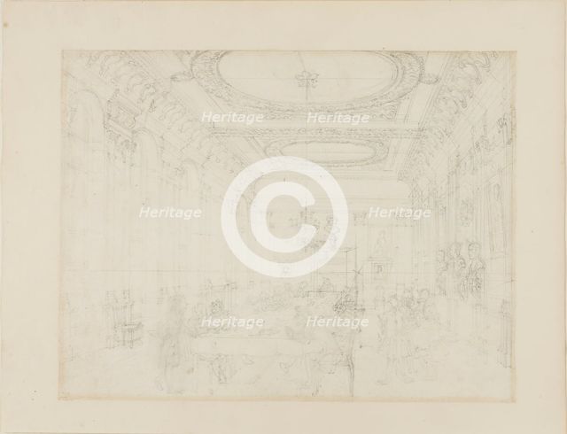 Study for The College of Physicians, from Microcosm of London, c. 1808. Creator: Augustus Charles Pugin.