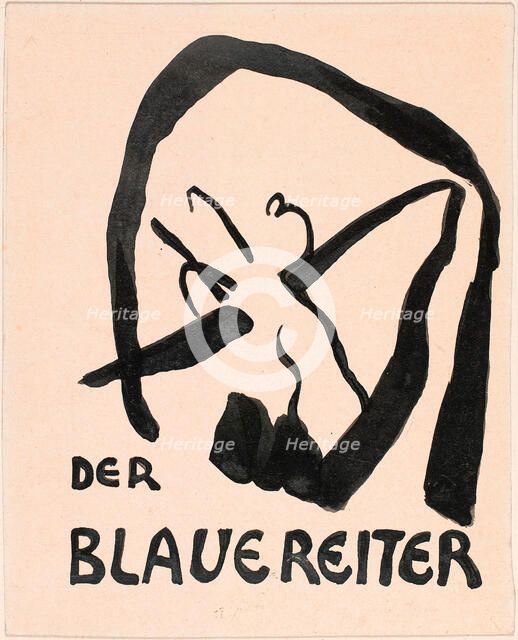 Study for the cover of the catalogue of the group of artists "Der Blaue Reiter (The Blue..., 1912. Creator: Kandinsky, Wassily Vasilyevich (1866-1944).